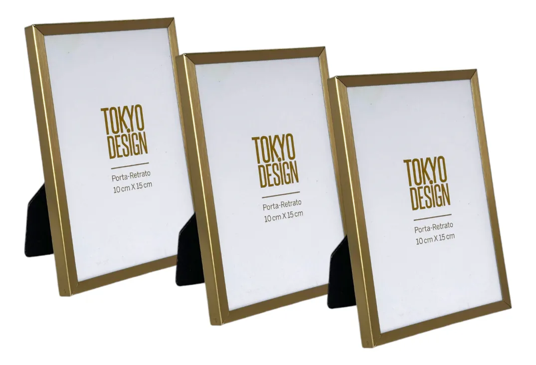 Kit 3 Porta Retratos Aço Inox 10x15