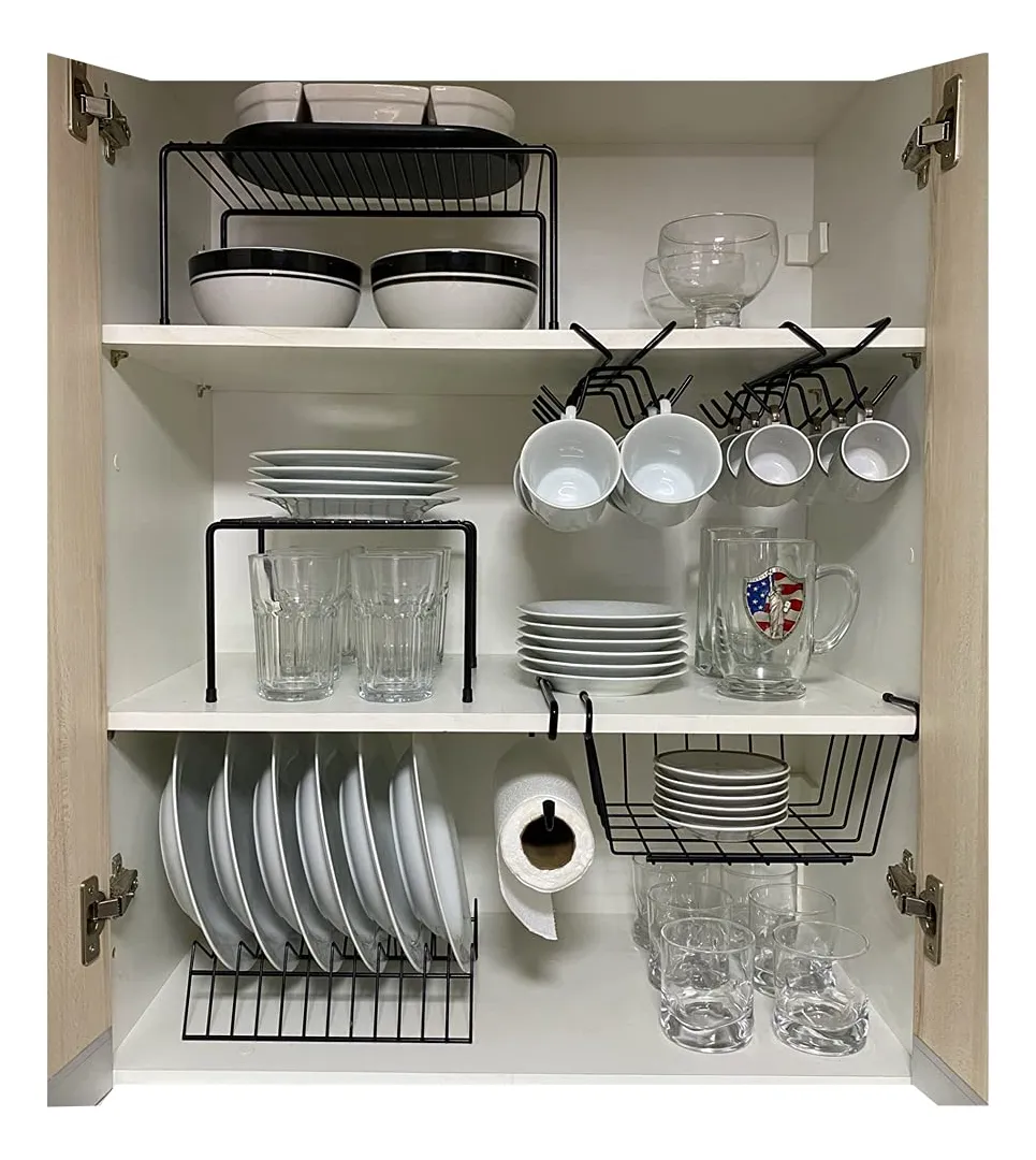 Kit 7 Organizadores Para Cozinha Armário Prateleira Aramado