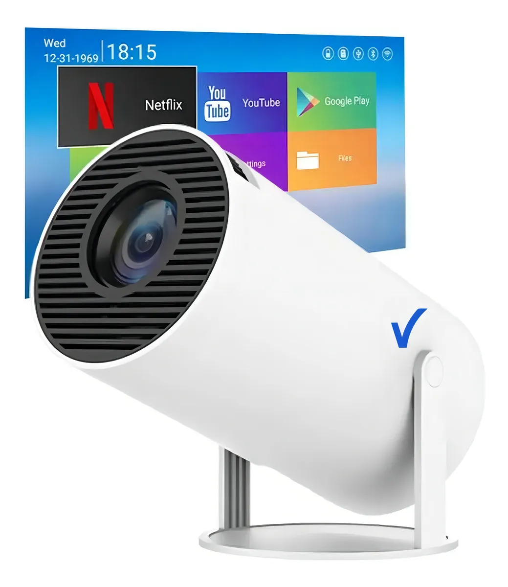 Smartprojetor Home Cinema 4k Projetor Android 11.0 Resolução 4k Hd Bluetooth Hdmi Wifi Branco Pop Smart Projetor