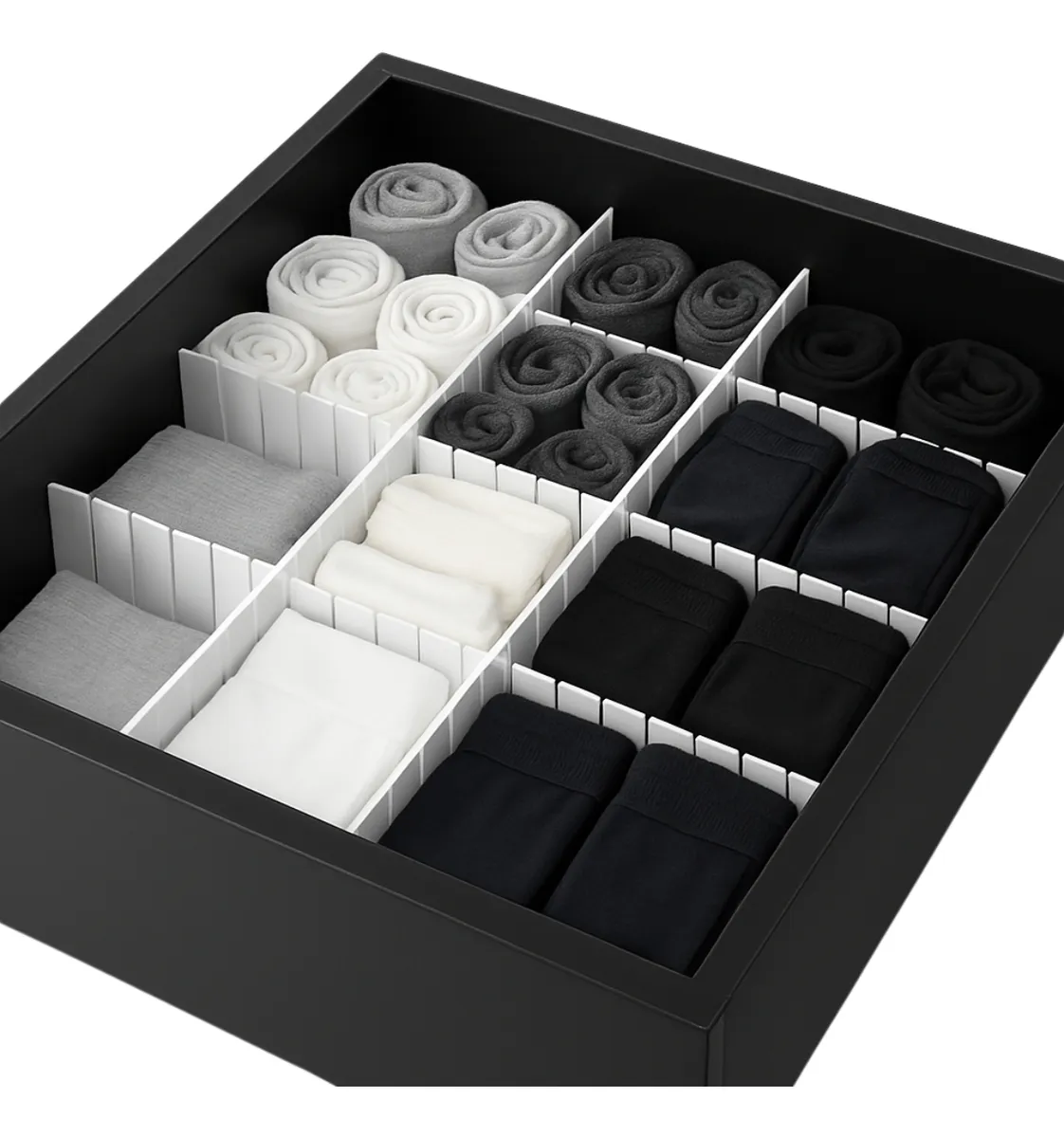 Organizador De Gavetas 24 Tiras Branca Ajustável Multiuso